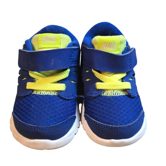 Nike Other - Nike Tennis Shoes Baby Toddler Size US 3C Blue Yellow Hook and Loop Fastener